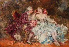 La Conversation by Juan Pablo Salinas Y Teruel, Panneau, sold May 2023