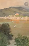 Baie avec voiliers by Albert Nikolajewitsch Benois, 1900, Aquarelle, sold May 2023