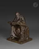 Nestor le chroniqueur by Mark Matveevitch Antokolsky, 1890, Bronze à patine brune, sold May 2023