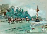 Ascot, 1903, The Royal Procession et le Finish for the Ascot Gold Cup by John Beer, Gouache, sold Dec 2013