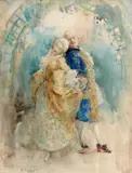 Le menuet by Antoine Calbet, Aquarelle, sold Dec 2013