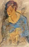 La robe à carreaux by Mariette Lydis, Aquarelle, sold Dec 2013