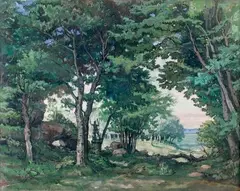 Sculpture en sous-bois by Alexandre Benois, Gouache, sold Dec 2013