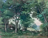 Sculpture en sous-bois by Alexandre Benois, Gouache, sold Dec 2013
