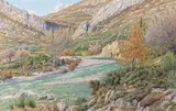 Buis-les-Baronnies by Henri Rivière, 1937, Aquarelle sur traits de crayon, sold Dec 2013