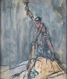 Le sacrifice by George Desvallières, Gouache et encre sur deux feuilles, sold Dec 2013