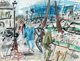 Paris, le pont des Arts by Gen Paul, 1934, Gouache, sold Dec 2013