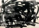 Sans titre noir et blanc by Michel Cadoret, 1965, Encre rehaussée de gouache blanche, sold Dec 2013