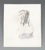 Portrait de femme de profil by Thomas Wright, 1844, Crayon et aquarelle, sold Dec 2013
