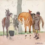 Avant la promenade by Pierre Olivier Dubaut, Aquarelle, sold Jun 2013