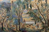 Cavalier et troupeau à Montmuran by Emmanuel de La Villéon, Gouache signée en bas vers la gauche, sold Jun 2013