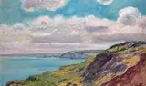 Printemps à Varangeville (au fond les falaises de Dieppe) by Jean Francis Auburtin, 1901, Aquarelle gouachée, sold Jun 2013
