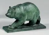 Ours marchant by Maurice Prost, Épreuve en bronze à patine verte, fonte d'édition ancienne sans marque ni cachet de fondeu, sold Jun 2013