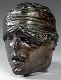 Tête d'insurgé blessé by Alexandre Falguière, Épreuve en bronze à patine mordorée, sold Apr 2013