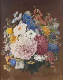 Bouquet de fleurs by Louis Vidal, 1818, Aquarelle sur vélin, sold Apr 2013
