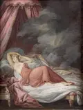 Jeune femme endormie (Danaë) by Jacques Charlier, Gouache, sold Feb 2013