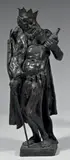 Arthur Meyer (directeur du Gaulois) en satyre de la rue Drouot by Guillaume Laplagne, Épreuve en bronze patiné, sold Dec 2012
