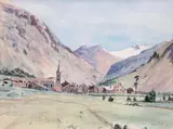 Village dans la montagne by Jean Célestin Tancrède Bastet, 1893, Aquarelle, sold Jan 2013
