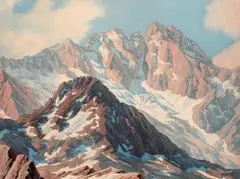 Le mont Vignemale by Jacques Fourcy, Aquarelle, sold Jan 2013