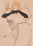 Yvette Guilbert dans «Linger, Longer, Loo!» (Le Rire, 22 décembre 1894) by Henri de Toulouse-Lautrec, Lithographie en couleur (déchirures), sold Dec 2012