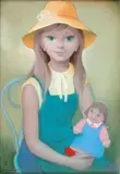 Fillette à la poupée by Guy Seradour, Pastel, sold Dec 2012