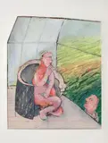 La Véranda» by Abraham Hadad, 1988, Aquarelle gouachée de forme irrégulière, sold Dec 2012