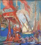 Les dernières galères by Charles Fouqueray, Aquarelle gouachée, sold Nov 2012
