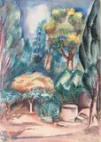 Le jardin by Othon Friesz, Aquarelle, sold Nov 2012