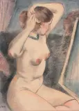 Nu à la coiffure by François Maurice Eberl, Aquarelle, sold Nov 2012