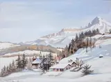 Paysages de Megève by Jean Dorville, 1938, Gouache, sold Oct 2012