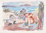 Pique nique devant la baie by Charles Camoin, Lithographie en couleur, sold Oct 2012