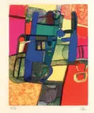 Composition by Maurice Estève, Lithographie en couleur, sold Oct 2012