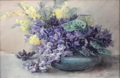 Fleurs by Blanche Odin, Aquarelle, sold Oct 2012