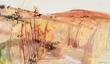 Les collines by Michel Jouenne, Aquarelle gouachée, sold Oct 2012