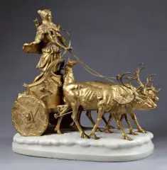 Le Char de Diane by Emmanuel Frémiet, Bronze à patine dorée, sold Jun 2012
