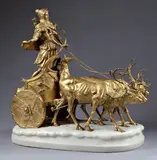 Le Char de Diane by Emmanuel Frémiet, Bronze à patine dorée, sold Jun 2012