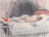 Le sommeil by Antoine Calbet, Pastel, sold Jun 2012