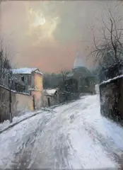 Neige à Montmartre by Pierre Jacques Pelletier, Pastel, sold Jun 2012