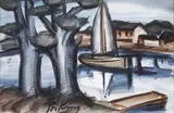 Le voilier by Franz Priking, 1965, Aquarelle, sold Jun 2012