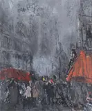 Scène de rue à Montmartre by Yunji Yamashita, 1990, Pastel, sold Jun 2012