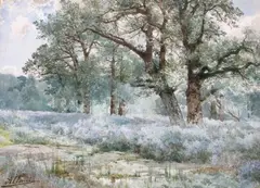 Mare en sous-bois by Auguste Allongé, Aquarelle, sold May 2012