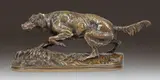 Epagneul à l'arrêt by Pierre-Jules Mêne, Épreuve en bronze à patine brun clair, sold May 2012