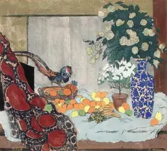 et Charlotte ROLLINS (act circa 1900/1920) Nature morte aux fruits et au faisan by Emil Orlík, Gouache sur papier Japon, sold May 2012