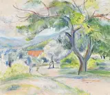 Paysage méditerranéen by Charles Camoin, Pastel, sold May 2012