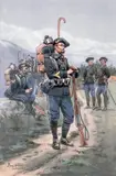 Chasseurs alpins du deuxième B.C.A by Pierre Albert Leroux, Aquarelle, sold Apr 2012