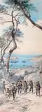 Chasseurs Alpins au dessus de la baie de Villefranche sur Mer by Emmanuel Costa, Aquarelle, sold Apr 2012