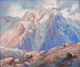 Le pic Gaspard, la Meije by Julien Lacaze, Aquarelle et fusain, sold Apr 2012