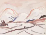 Paysage de neige animé by Jules-Émile Zingg, Aquarelle, sold Apr 2012