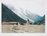 Vue d'Argentière by Charles Henry Contencin, Aquatinte en couleur signée, sold Apr 2012