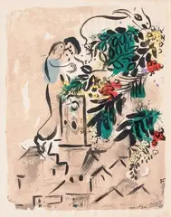 Saint Paul de Vence» by Marc Chagall, 1954, Lithographie en couleur, sold Apr 2012